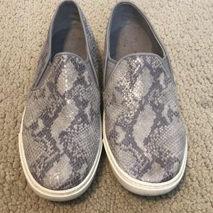 COLE HAAN SNAKESKIN SLIP ONS